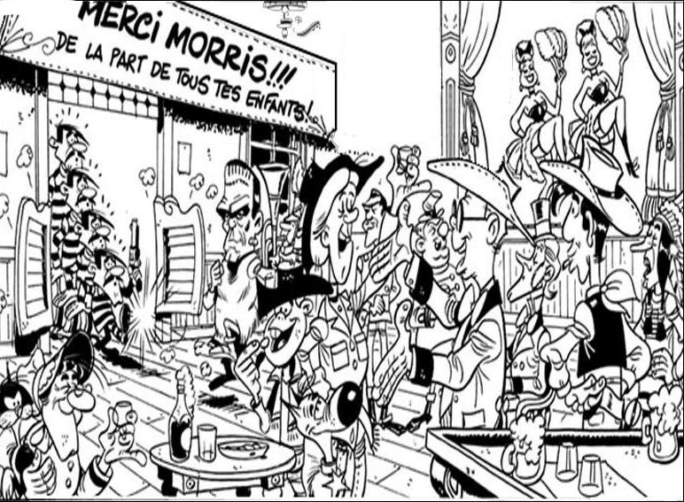 coloriage lucky luke au bar